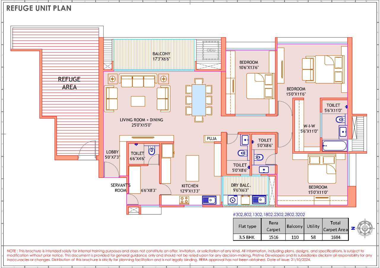 The Lords 3 BHK floor plan